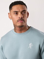 Gym King Blue Fundamental Fleece Crew Jumper - Image 4 of 4