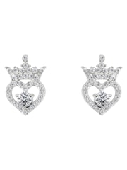 Peers Hardy Disney Princess Sterling Silver April Birthstone Crown Earrings - Image 1 of 3