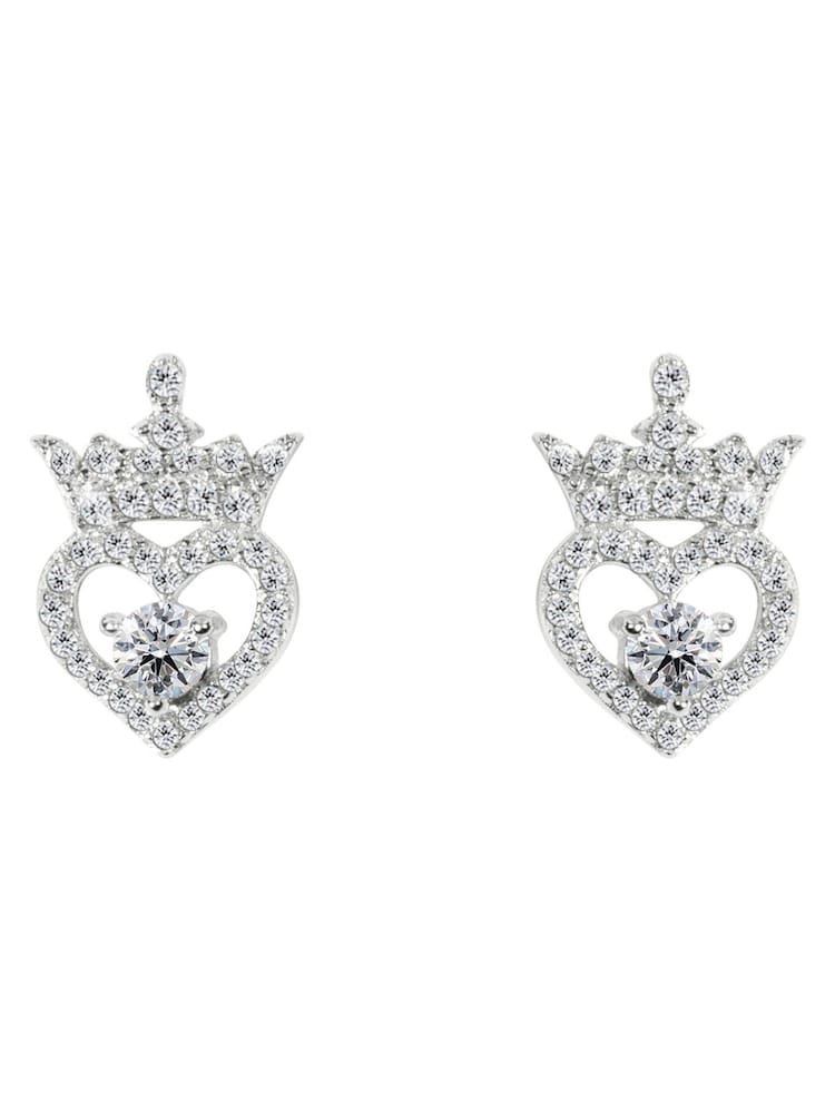 Peers Hardy Disney Princess Sterling Silver April Birthstone Crown Earrings - Image 1 of 3 Peers Hardy Disney Princess Sterling Silver April Birthstone Crown Earrings - Image 1 of 3