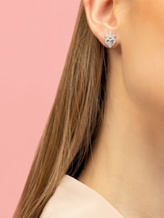 Peers Hardy Disney Princess Sterling Silver April Birthstone Crown Earrings - Image 3 of 3