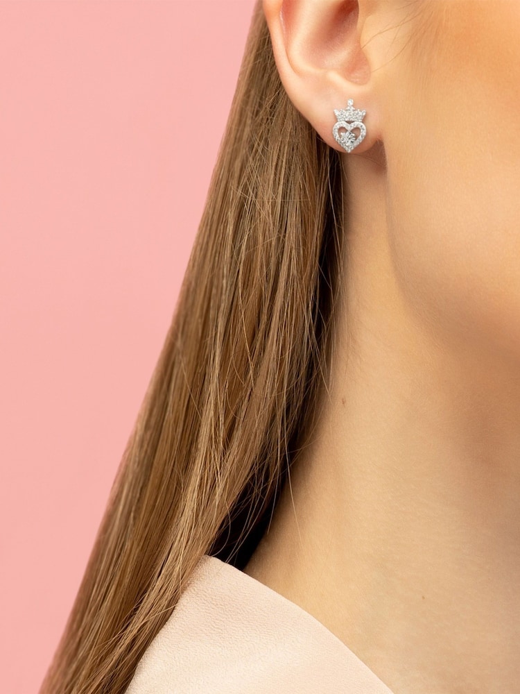 Peers Hardy Disney Princess Sterling Silver April Birthstone Crown Earrings - Image 3 of 3 Peers Hardy Disney Princess Sterling Silver April Birthstone Crown Earrings - Image 3 of 3