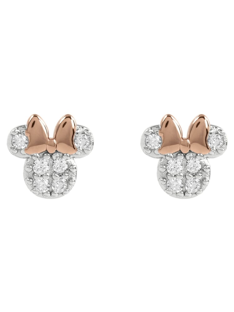 Peers Hardy Sterling Silver 925 Minnie Mouse Pink Enamel Bow Stone Set Earrings - Image 1 of 4 Peers Hardy Sterling Silver 925 Minnie Mouse Pink Enamel Bow Stone Set Earrings - Image 1 of 4