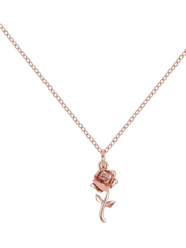 Peers Hardy Pink Beauty & The Beast Yg Stone Set Rose Necklace - Image 1 of 4 Peers Hardy Pink Beauty & The Beast Yg Stone Set Rose Necklace - Image 1 of 4