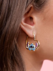 Peers Hardy Gold Plated Stitch Love Heart Huggie Earrings - Image 3 of 3