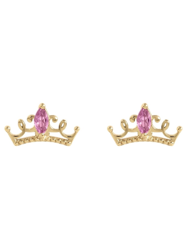 Peers Hardy Sterling Silver 925 Gold Plated Princess Crown Earrings - Image 1 of 4 Peers Hardy Sterling Silver 925 Gold Plated Princess Crown Earrings - Image 1 of 4