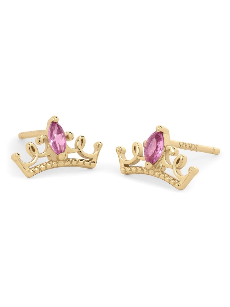 Peers Hardy Sterling Silver 925 Gold Plated Princess Crown Earrings - Image 2 of 4 Peers Hardy Sterling Silver 925 Gold Plated Princess Crown Earrings - Image 2 of 4