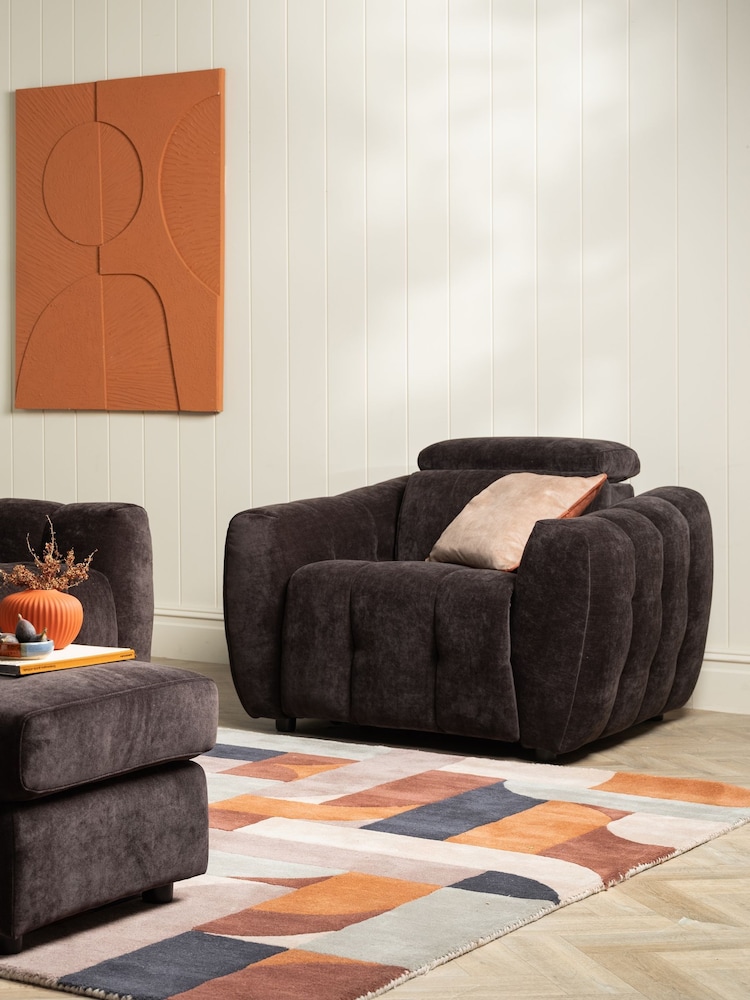 Barker and Stonehouse Natural Montgomery Fabric Power Chair and Headrest - Image 1 of 6