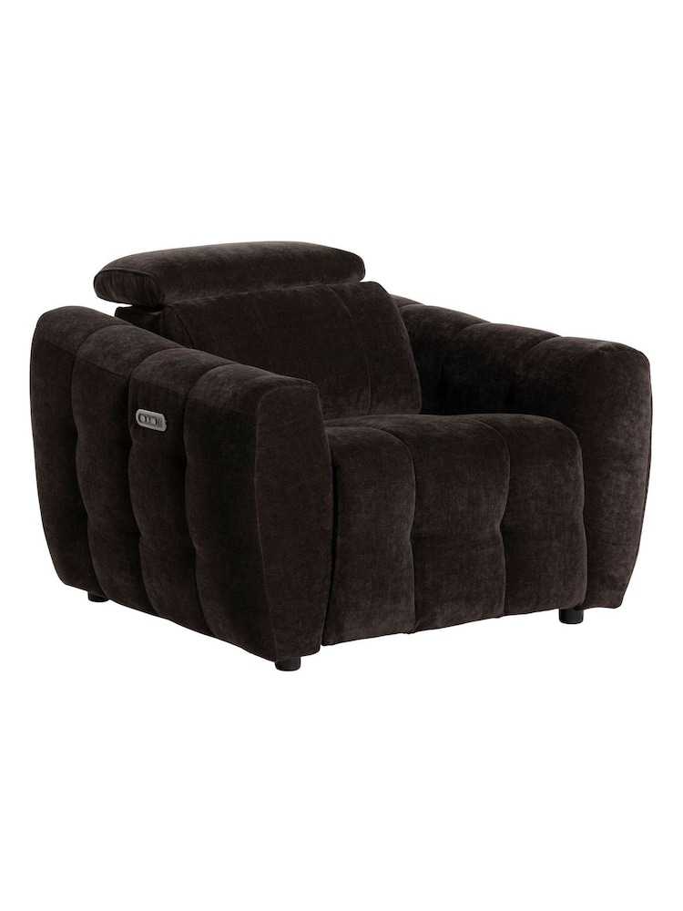 Barker and Stonehouse Natural Montgomery Fabric Power Chair and Headrest - Image 2 of 6