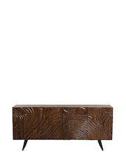 Barker and Stonehouse Brown Octavio Textured Acacia Wood 4 Door Sideboard - Image 3 of 6