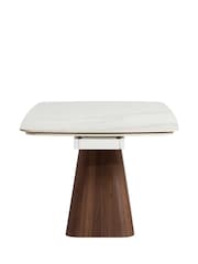 Barker and Stonehouse White Morano Curved Marble Effect Extending Dining Table - Image 4 of 6