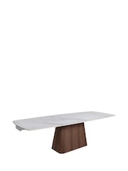 Barker and Stonehouse White Morano Curved Marble Effect Extending Dining Table - Image 5 of 6