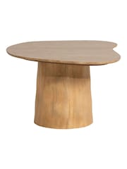 Barker and Stonehouse Natural Rodin Mango Wood and Travertine Side Table - Image 3 of 6
