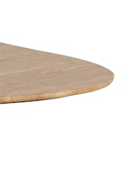 Barker and Stonehouse Natural Rodin Mango Wood and Travertine Side Table - Image 4 of 6