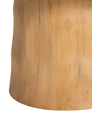 Barker and Stonehouse Natural Rodin Mango Wood and Travertine Side Table - Image 5 of 6