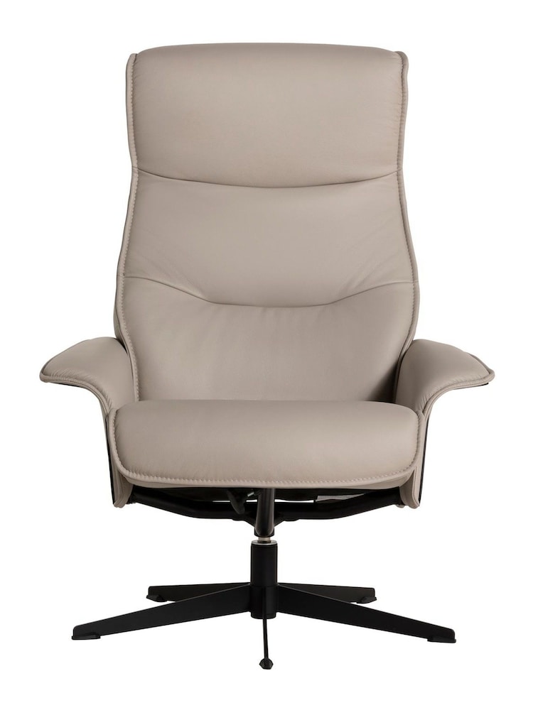 Barker and Stonehouse White Scandi Leather Armchair and Footstool - Image 2 of 6 Barker and Stonehouse White Scandi Leather Armchair and Footstool - Image 2 of 6