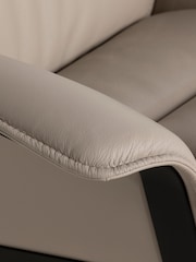 Barker and Stonehouse White Scandi Leather Armchair and Footstool - Image 3 of 6