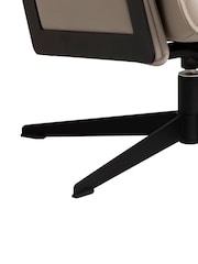 Barker and Stonehouse White Scandi Leather Armchair and Footstool - Image 4 of 6