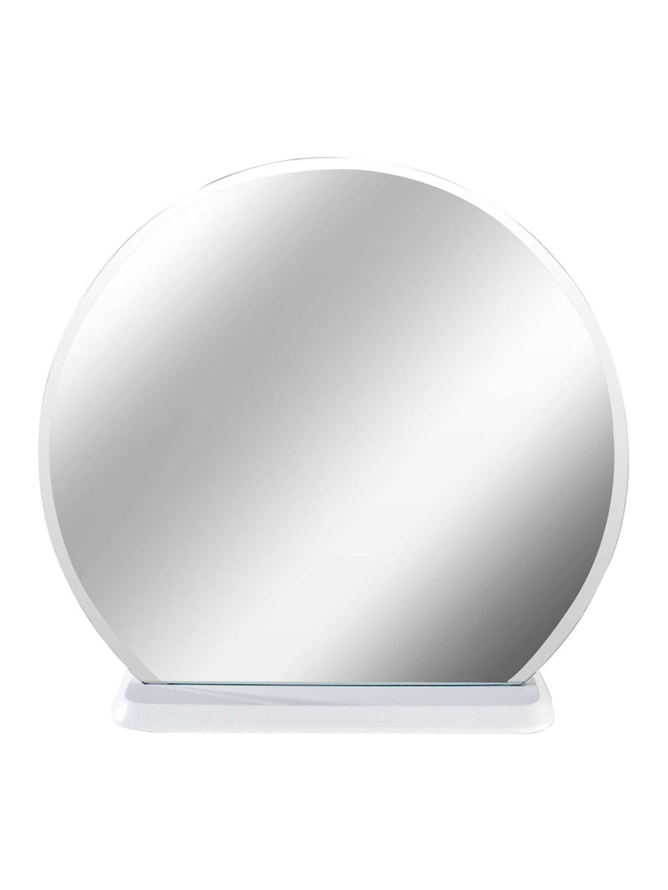Barker and Stonehouse White Springwell Wood Round Mirror - Image 1 of 4 Barker and Stonehouse White Springwell Wood Round Mirror - Image 1 of 4