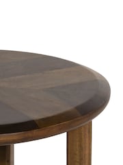 Barker and Stonehouse Brown Lockley Wood Round Lamp Table - Image 4 of 6