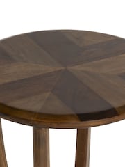 Barker and Stonehouse Brown Lockley Wood Round Lamp Table - Image 6 of 6