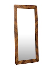 Barker and Stonehouse Brown Lockley Chevron Wood Standing Mirror - Image 1 of 5
