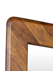 Barker and Stonehouse Brown Lockley Chevron Wood Standing Mirror - Image 3 of 5