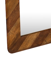 Barker and Stonehouse Brown Lockley Chevron Wood Standing Mirror - Image 4 of 5