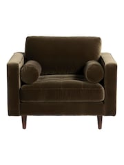 Barker and Stonehouse Green Hemingway Velvet Armchair - Image 2 of 6