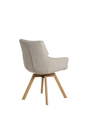 Barker and Stonehouse Natural Shona Fabric Swivel Dining Chair - Image 2 of 6