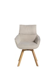 Barker and Stonehouse Natural Shona Fabric Swivel Dining Chair - Image 4 of 6