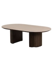 Barker and Stonehouse Brown Kita Dark Wood Coffee Table with Ceramic Top - Image 2 of 6
