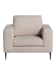 Barker and Stonehouse Natural Sienna Boucle Fabric Armchair With Steel Legs - Image 2 of 5