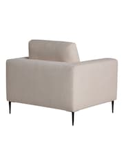 Barker and Stonehouse Natural Sienna Boucle Fabric Armchair With Steel Legs - Image 3 of 5