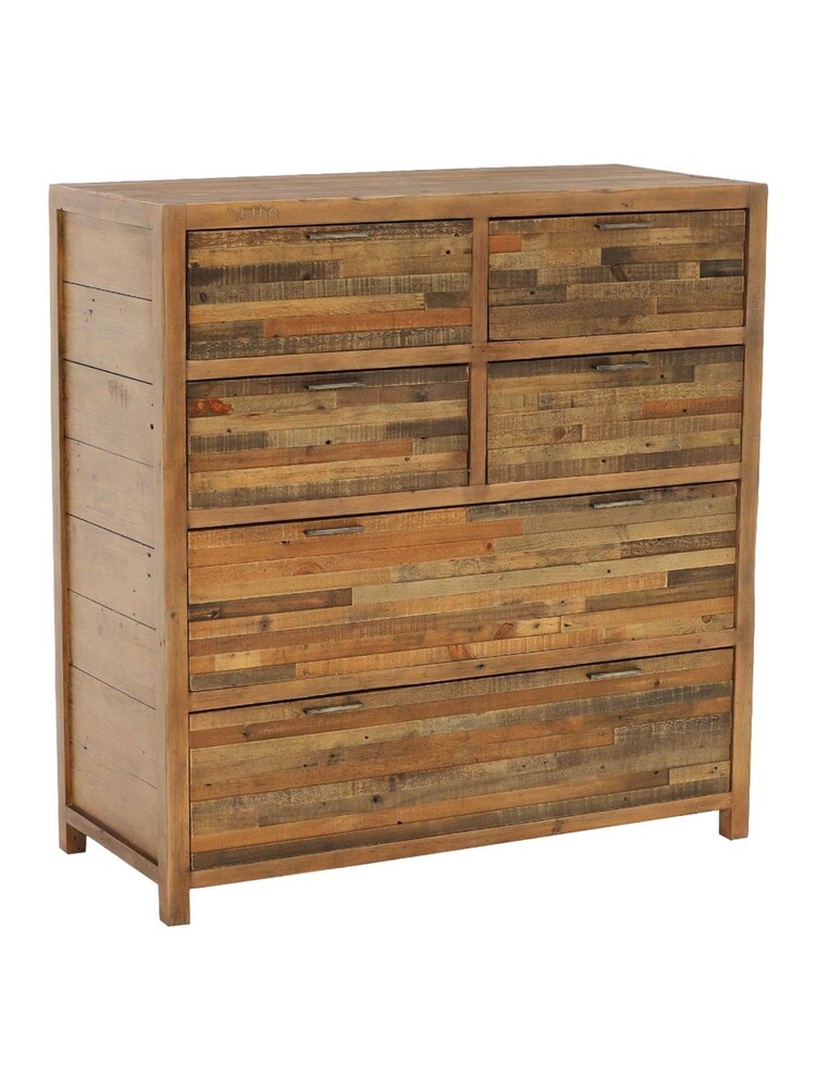 Barker and Stonehouse Brown Charlie Reclaimed Wood 6 Drawer Chest - Image 1 of 6