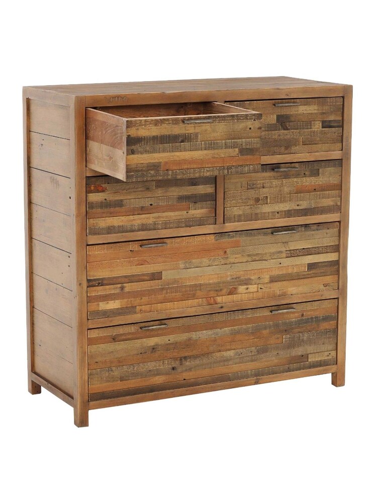Barker and Stonehouse Brown Charlie Reclaimed Wood 6 Drawer Chest - Image 2 of 6