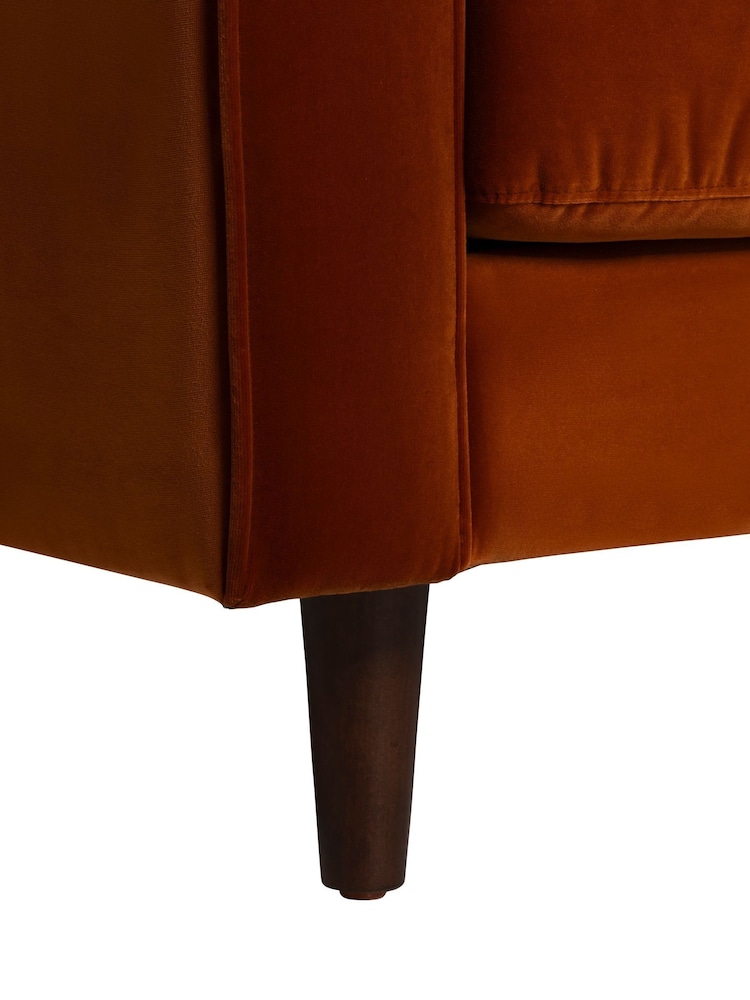 Barker and Stonehouse Orange Hemingway Velvet Armchair - Image 6 of 6