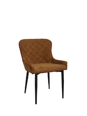 Barker and Stonehouse Orange Rivington Fabric Quilted Dining Chair - Image 1 of 5
