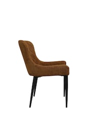 Barker and Stonehouse Orange Rivington Fabric Quilted Dining Chair - Image 3 of 5