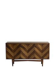 Barker and Stonehouse Brown Lockley Chevron Wood 3 Door Sideboard - Image 3 of 6