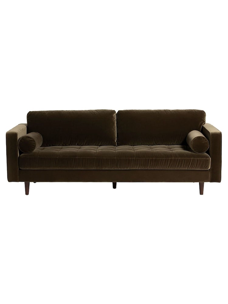 Barker and Stonehouse Green Hemingway Velvet 3 Seater Sofa - Image 1 of 6