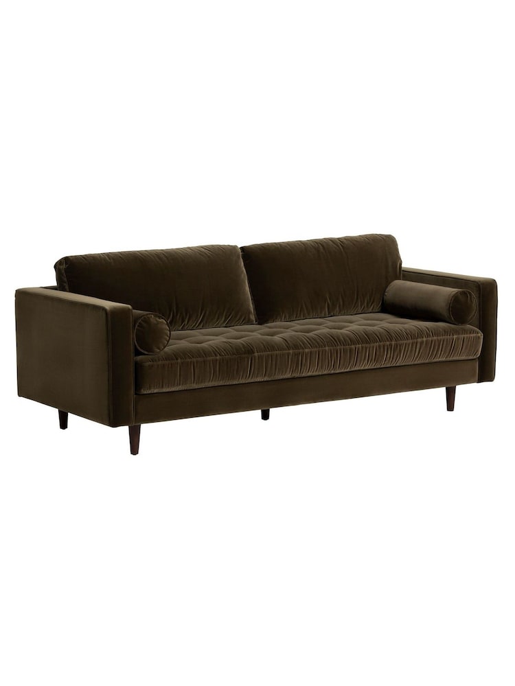 Barker and Stonehouse Green Hemingway Velvet 3 Seater Sofa - Image 2 of 6