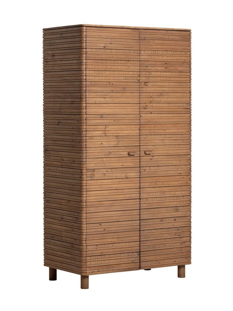 Barker and Stonehouse Brown Tamia Rustic Oak Reclaimed Wood 2 Door Wardrobe - Image 1 of 6 Barker and Stonehouse Brown Tamia Rustic Oak Reclaimed Wood 2 Door Wardrobe - Image 1 of 6