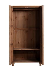 Barker and Stonehouse Brown Tamia Rustic Oak Reclaimed Wood 2 Door Wardrobe - Image 5 of 6