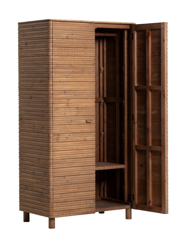 Barker and Stonehouse Brown Tamia Rustic Oak Reclaimed Wood 2 Door Wardrobe - Image 6 of 6 Barker and Stonehouse Brown Tamia Rustic Oak Reclaimed Wood 2 Door Wardrobe - Image 6 of 6