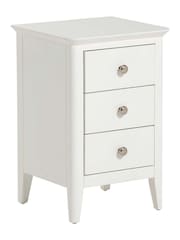 Barker and Stonehouse White Springwell Wooden 3 Drawer Bedside Table - Image 1 of 6