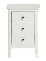Barker and Stonehouse White Springwell Wooden 3 Drawer Bedside Table - Image 2 of 6