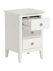 Barker and Stonehouse White Springwell Wooden 3 Drawer Bedside Table - Image 3 of 6