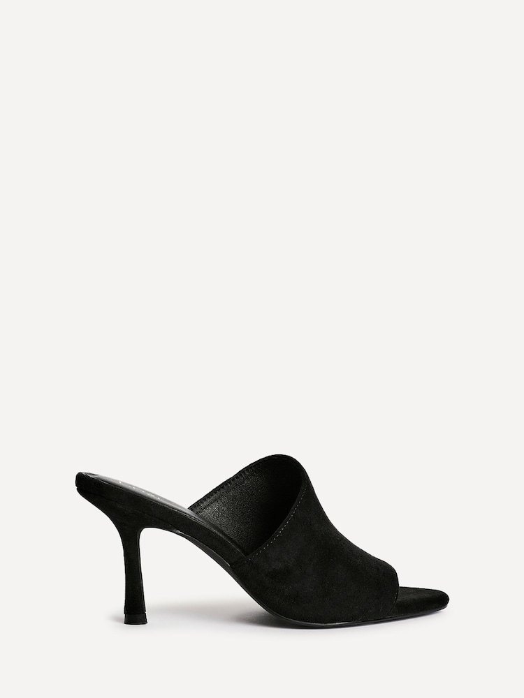 Linzi Black Monarch Peep Toe Mule Heels - Image 2 of 6