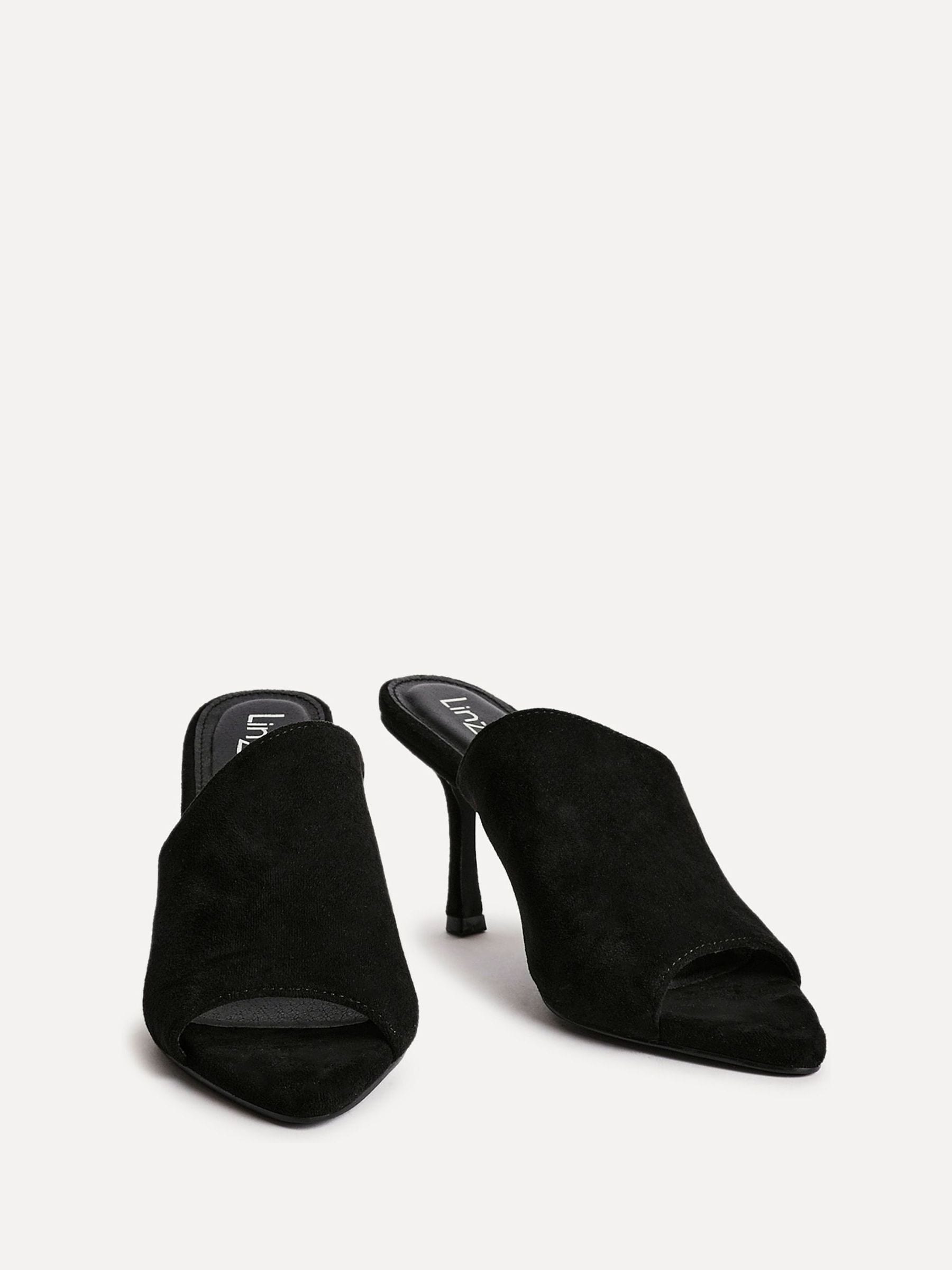 Buy Linzi Black Monarch Peep Toe Mule Heels from Next Canada