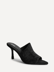Linzi Black Monarch Peep Toe Mule Heels - Image 3 of 6